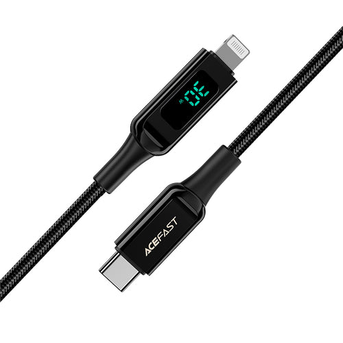 Acefast cable MFI USB Type C - Lightning 1.2m, 30W, 3A black (C6-01 Black)