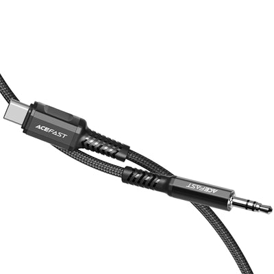 Acefast audio cable USB Type C - 3.5mm mini jack (male) 1.2m, AUX black (C1-08 black)
