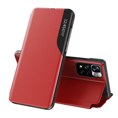 Eco Leather View Case Elegant Flip Cover with Stand Function Poco M4 Pro 5G Red — Hurtel