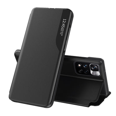 Eco Leather View Case Elegant Flip Cover Stand Function Poco M4 Pro 5G Black — Hurtel