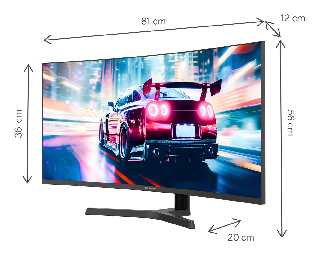 LCD Monitor THOMSON 34 " 3440 x 1440 pixels UltraWide Quad HD LCD Curved M34QG7Y14C