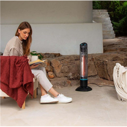 Cecotec ReadyWarm 1000 Power Tower | Halogen Heater | 1000 W | Number of power levels 2 | Black | IP55