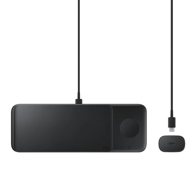 Samsung Trio EP-P6300TBEGEU 3in1 inductive charger for phone / Galaxy Watch / Buds - black + mains charger + cable
