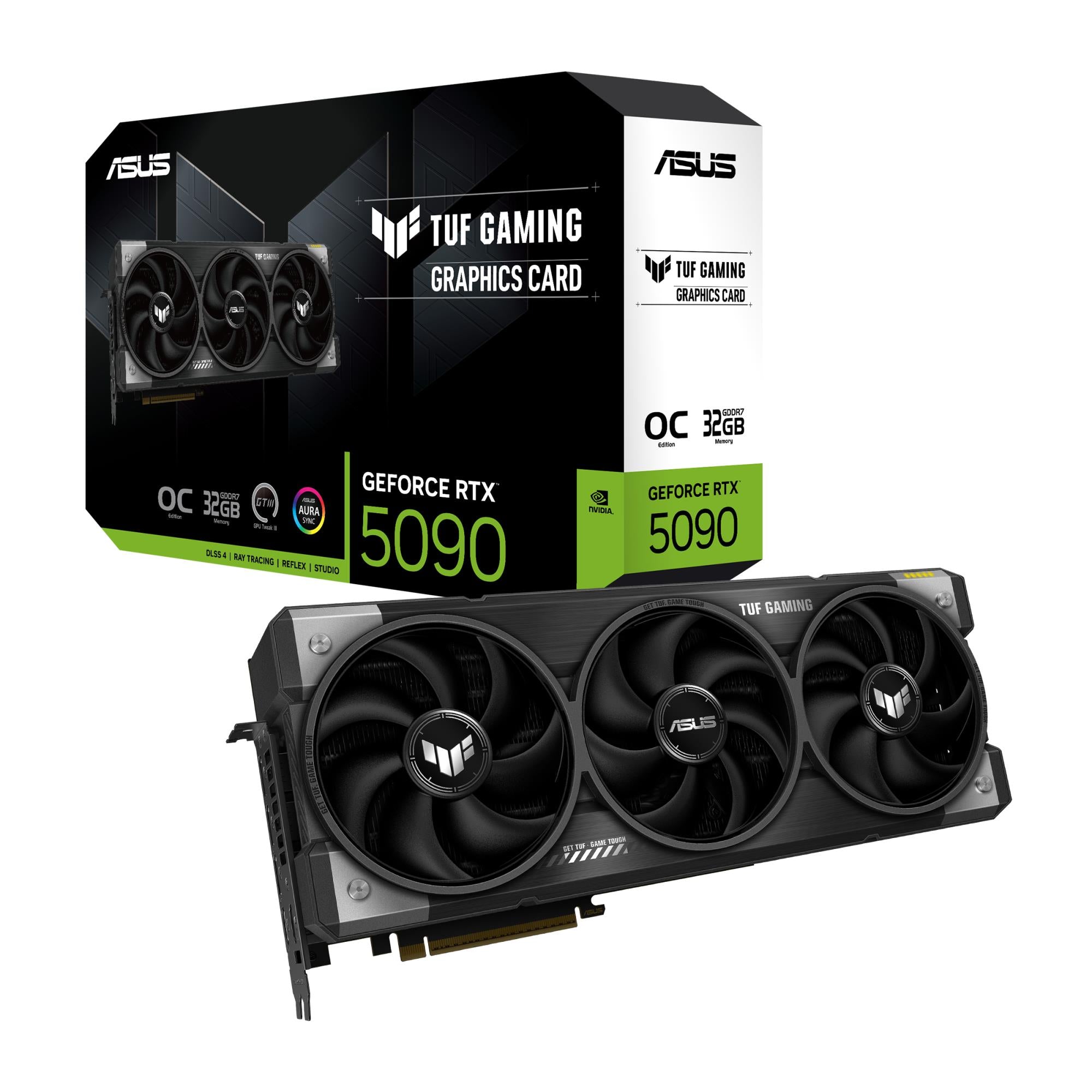 Graphics Card ASUS NVIDIA GeForce RTX 5090 32 GB GDDR7 512 bit PCIE 5.0 16x Triple slot Fansink 2xHDMI 3xDisplayPort TUF-RTX5090-O32G-GAMING