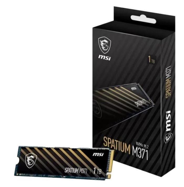 SSD MSI SPATIUM M371 1TB M.2 PCIE NVMe 3D NAND Write speed 1700 MBytes/sec Read speed 2350 MBytes/sec 2.15mm TBW 210 TB MTBF 1500000 hours S78-440L870-P83