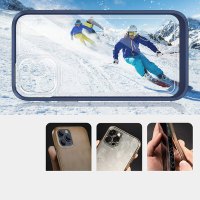 Clear 3in1 case for iPhone 11 Pro Max blue frame gel cover — Hurtel