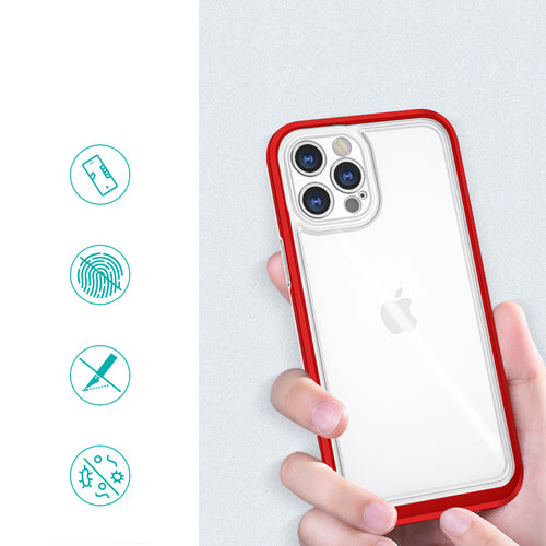Clear 3in1 Case for iPhone 12 Pro Max Frame Cover Gel Red — Hurtel