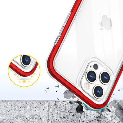 Clear 3in1 Case for iPhone 12 Pro Max Frame Cover Gel Red — Hurtel