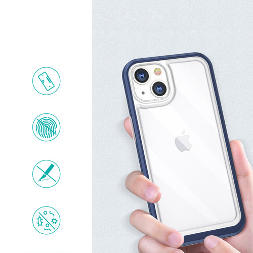 Clear 3in1 case for iPhone 13 mini gel cover with frame blue — Hurtel