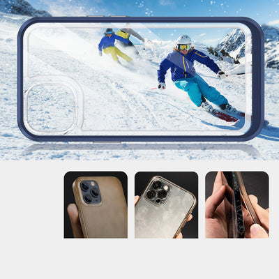 Clear 3in1 case for iPhone 13 mini gel cover with frame blue — Hurtel