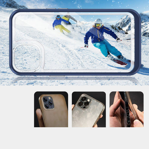 Clear 3in1 case for iPhone 13 mini gel cover with frame blue — Hurtel