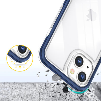 Clear 3in1 case for iPhone 13 mini gel cover with frame blue — Hurtel