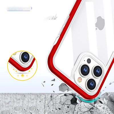 Clear 3in1 case for iPhone 13 Pro frame cover gel red — Hurtel