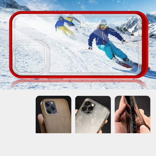 Clear 3in1 Case for iPhone 13 Pro Max Frame Cover Gel Red — Hurtel