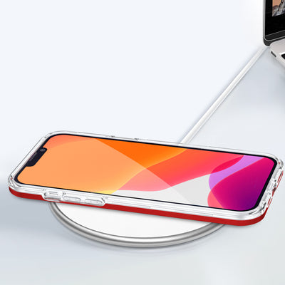 Clear 3in1 Case for iPhone 13 Pro Max Frame Cover Gel Red — Hurtel