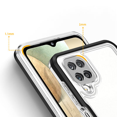 Clear 3in1 Case for Samsung Galaxy A22 4G Frame Gel Cover Black — Hurtel