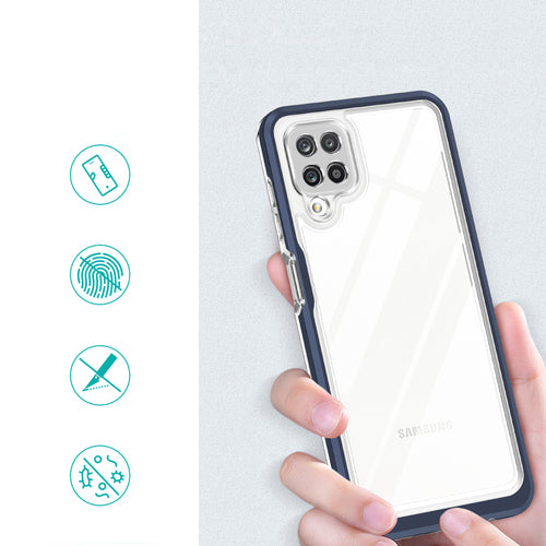 Clear 3in1 Case for Samsung Galaxy A22 4G Frame Gel Cover Blue — Hurtel
