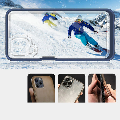 Clear 3in1 Case for Samsung Galaxy A22 4G Frame Gel Cover Blue — Hurtel
