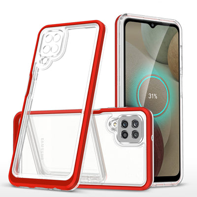 Clear 3in1 Case for Samsung Galaxy A22 4G Frame Gel Cover Red — Hurtel