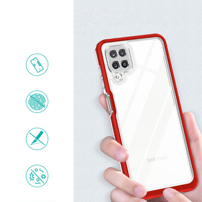 Clear 3in1 Case for Samsung Galaxy A22 4G Frame Gel Cover Red — Hurtel