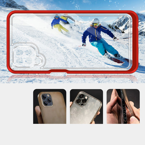 Clear 3in1 Case for Samsung Galaxy A22 4G Frame Gel Cover Red — Hurtel