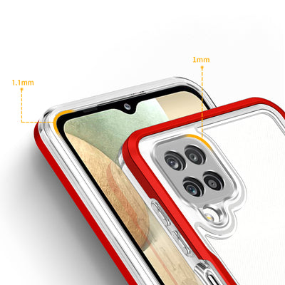 Clear 3in1 Case for Samsung Galaxy A22 4G Frame Gel Cover Red — Hurtel