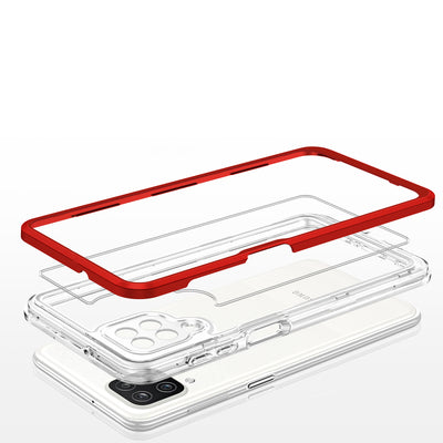 Clear 3in1 Case for Samsung Galaxy A22 4G Frame Gel Cover Red — Hurtel