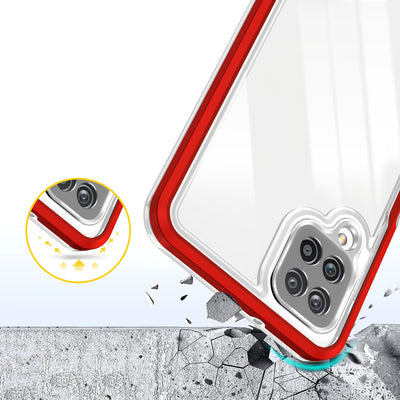 Clear 3in1 Case for Samsung Galaxy A22 4G Frame Gel Cover Red — Hurtel