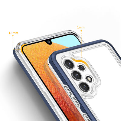 Clear 3in1 Case for Samsung Galaxy A32 5G Frame Gel Cover Blue — Hurtel