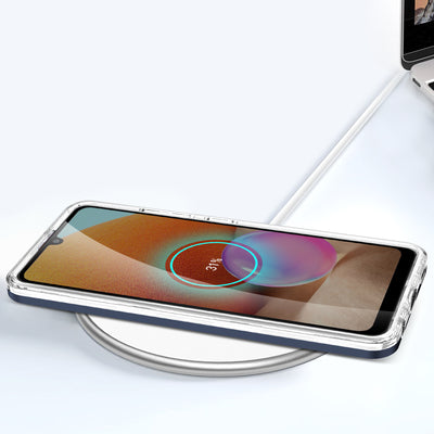 Clear 3in1 Case for Samsung Galaxy A32 5G Frame Gel Cover Blue — Hurtel