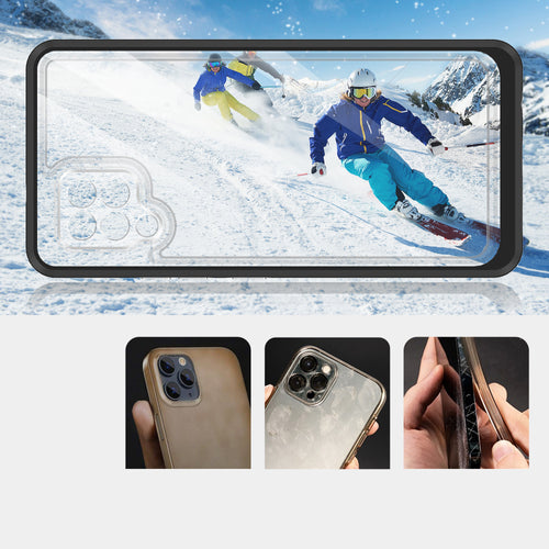 Clear 3in1 Case for Samsung Galaxy A42 5G Frame Gel Cover Black — Hurtel