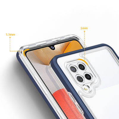 Clear 3in1 Case for Samsung Galaxy A42 5G Frame Gel Cover Blue — Hurtel