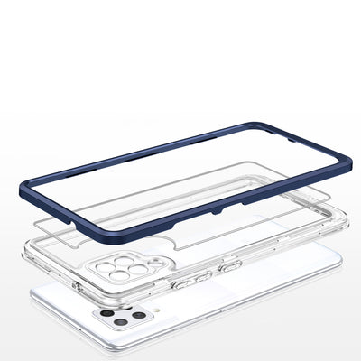 Clear 3in1 Case for Samsung Galaxy A42 5G Frame Gel Cover Blue — Hurtel