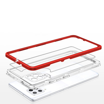 Clear 3in1 Case for Samsung Galaxy A42 5G Frame Gel Cover Red — Hurtel