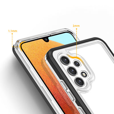 Clear 3in1 Case for Samsung Galaxy A72 4G Frame Gel Cover Black — Hurtel