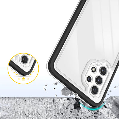 Clear 3in1 Case for Samsung Galaxy A72 4G Frame Gel Cover Black — Hurtel