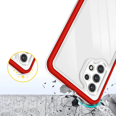 Clear 3in1 Case for Samsung Galaxy A72 4G Frame Gel Cover Red — Hurtel