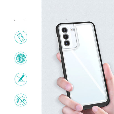 Clear 3in1 Case for Samsung Galaxy S21 + 5G (S21 Plus 5G) Frame Gel Cover Black — Hurtel