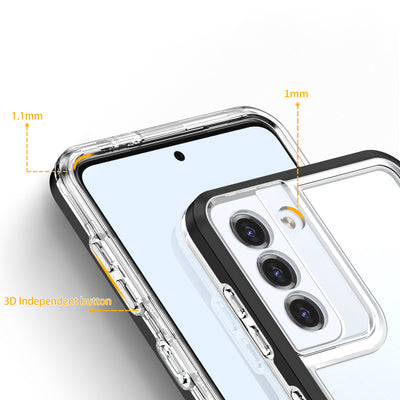 Clear 3in1 Case for Samsung Galaxy S21 + 5G (S21 Plus 5G) Frame Gel Cover Black — Hurtel