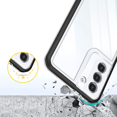 Clear 3in1 Case for Samsung Galaxy S21 + 5G (S21 Plus 5G) Frame Gel Cover Black — Hurtel