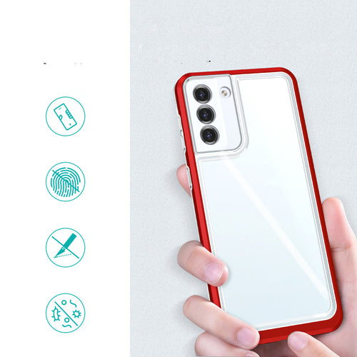 Clear 3in1 Case for Samsung Galaxy S21 + 5G (S21 Plus 5G) Frame Gel Cover Red — Hurtel