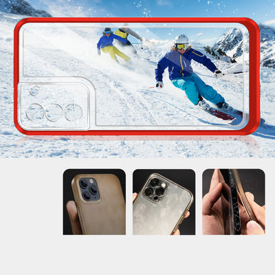 Clear 3in1 Case for Samsung Galaxy S21 + 5G (S21 Plus 5G) Frame Gel Cover Red — Hurtel