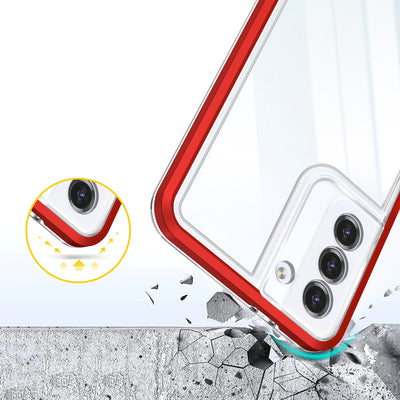Clear 3in1 Case for Samsung Galaxy S21 + 5G (S21 Plus 5G) Frame Gel Cover Red — Hurtel