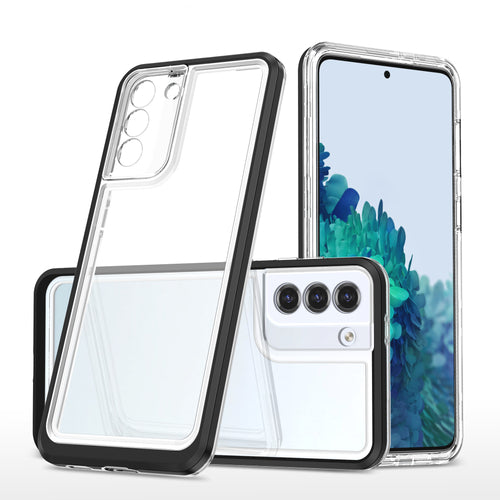 Clear 3in1 Case for Samsung Galaxy S22 + (S22 Plus) Frame Gel Cover Black — Hurtel
