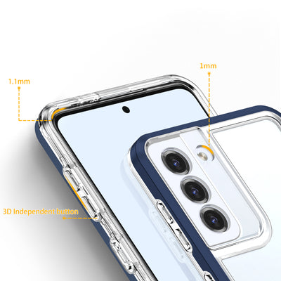 Clear 3in1 Case for Samsung Galaxy S22 + (S22 Plus) Frame Gel Cover Blue — Hurtel