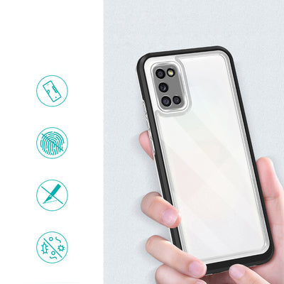 Clear 3in1 case for Samsung Galaxy A03s (166) frame gel cover black — Hurtel