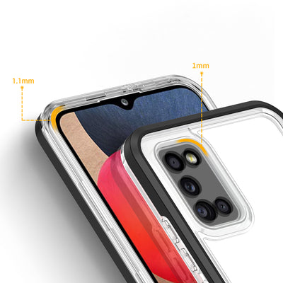 Clear 3in1 case for Samsung Galaxy A03s (166) frame gel cover black — Hurtel