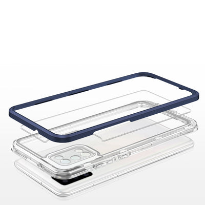 Clear 3in1 case for Samsung Galaxy A03s (166) frame gel cover blue — Hurtel