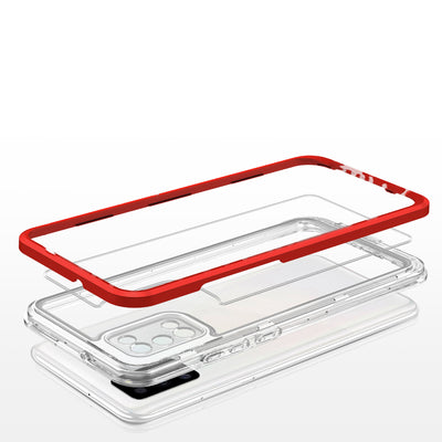 Clear 3in1 case for Samsung Galaxy A03s (166) frame gel cover red — Hurtel