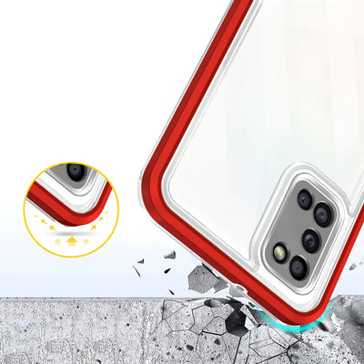 Clear 3in1 case for Samsung Galaxy A03s (166) frame gel cover red — Hurtel